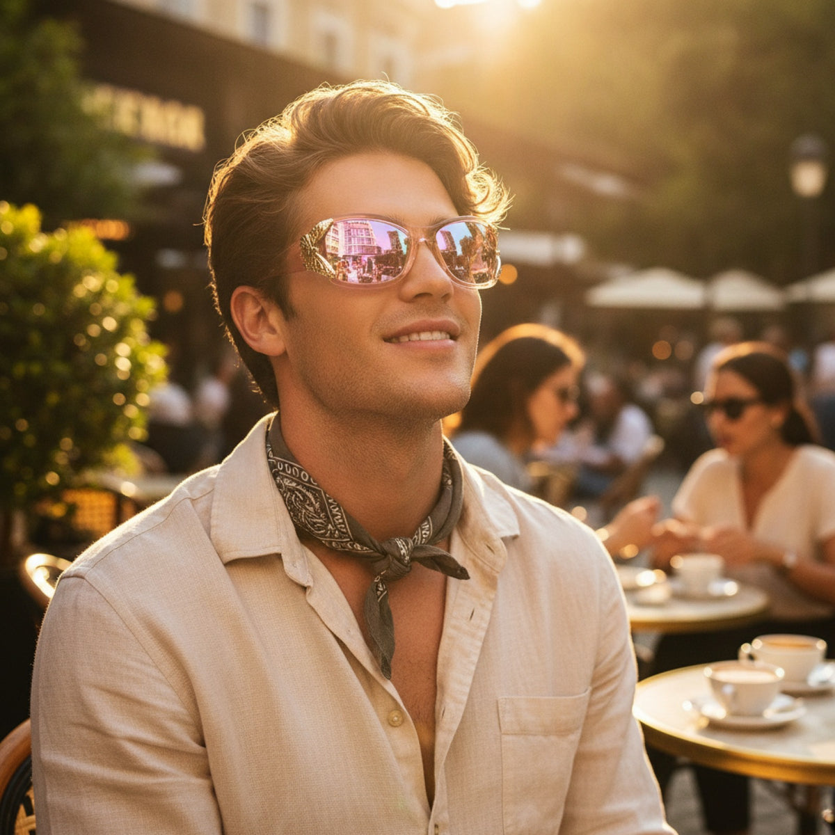 Lunettes De Soleil Papillon Irisées Tendance - Modèle - Rose