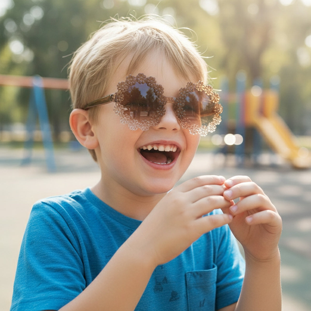 Lunettes De Soleil Enfant Carrées Protection UV - Idéal Pour Les Activités Extérieures