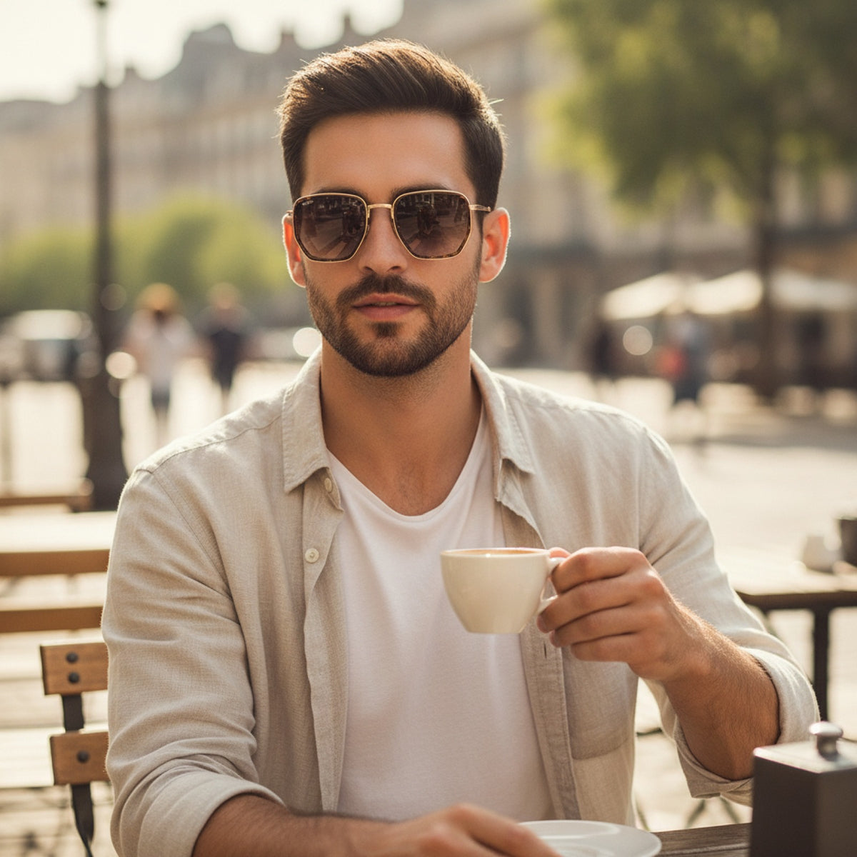 Lunettes De Soleil Carrées Rétro Vintage Métal - dégradé