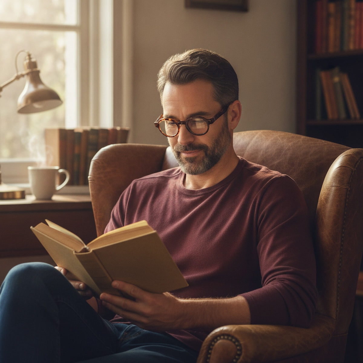 Lunettes de Lecture Vintage - Monture Ronde Épaisse Marron - Pour Hommes et Femmes