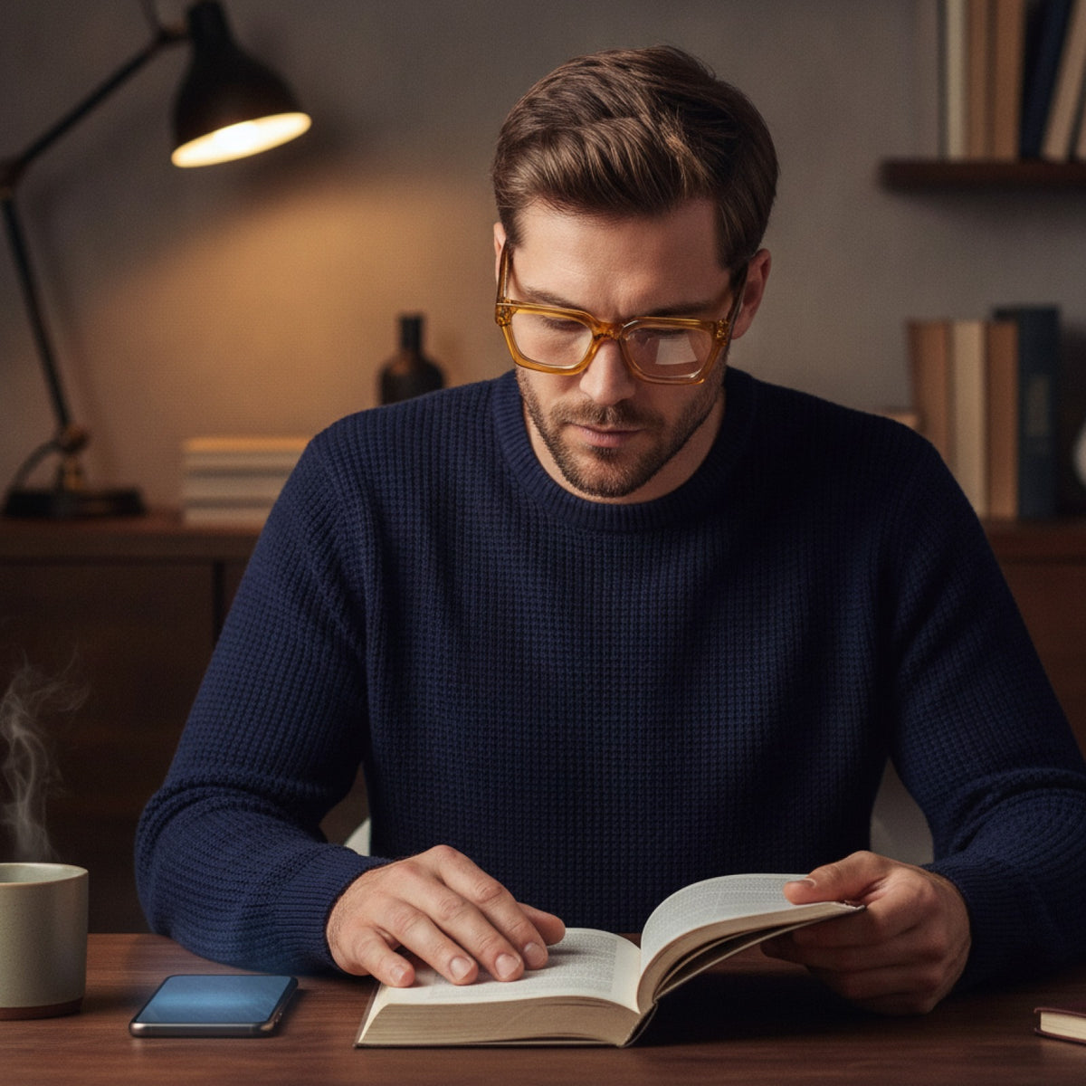 Lunettes De Lecture Carrées Surdimensionnées En Acétate Epais - Anti Lumière Bleu
