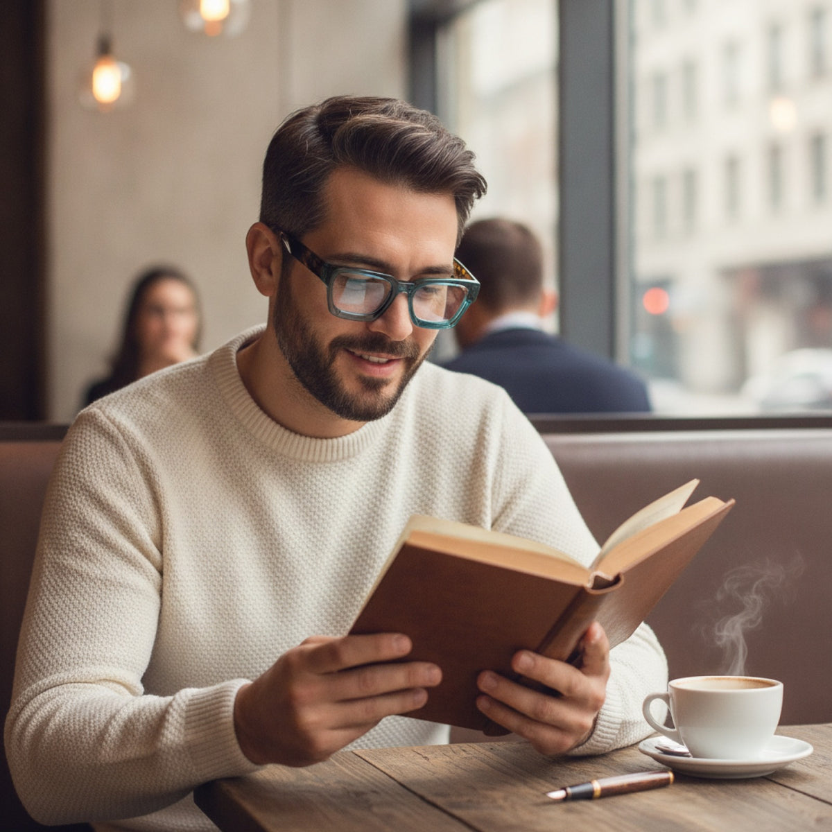 Lunettes De Lecture Carrées Surdimensionnées En Acétate Epais - Anti Lumière Bleue
