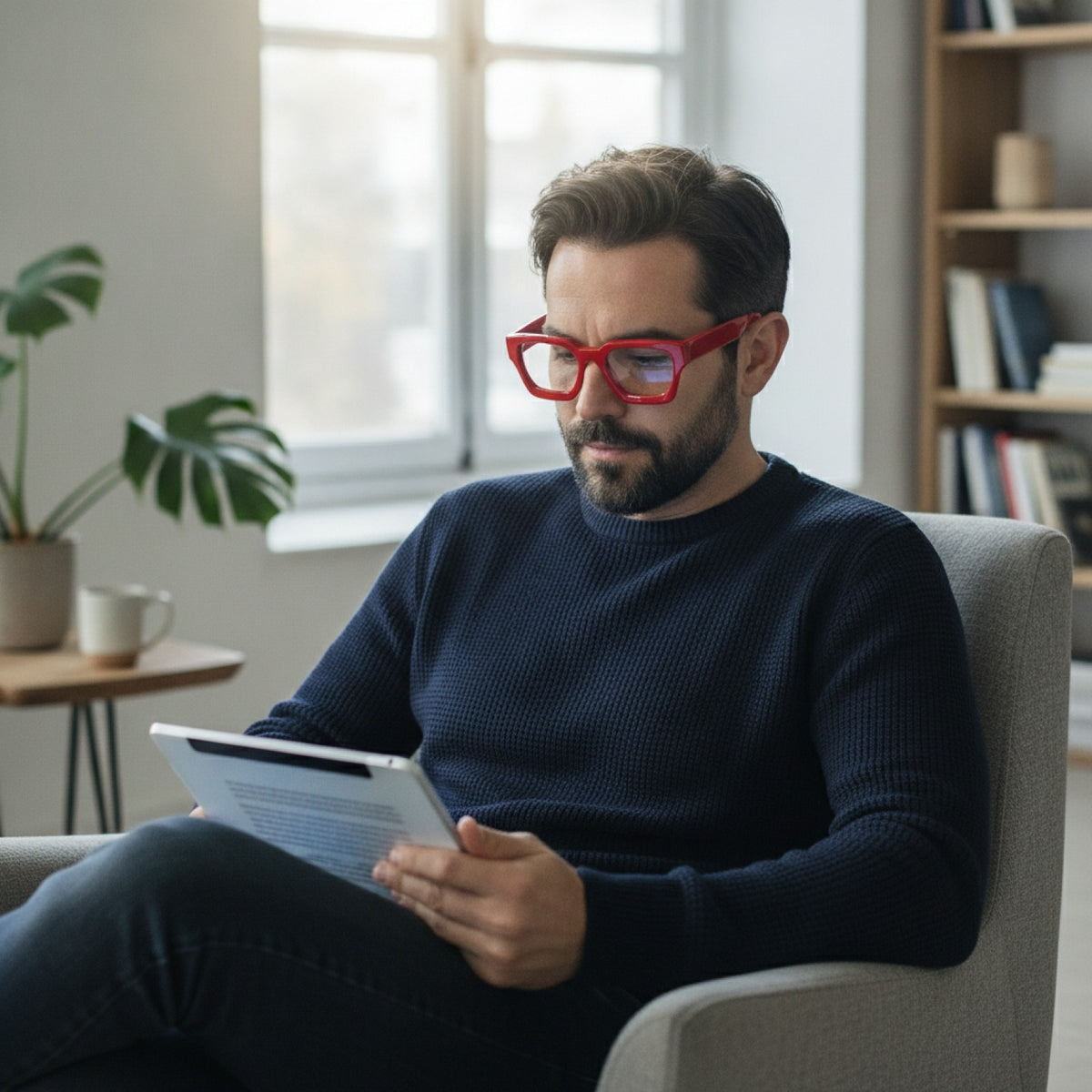 Lunettes De Lecture Carrées Surdimensionnées En Acétate Epais - Anti Lumière Bleu - Ruge