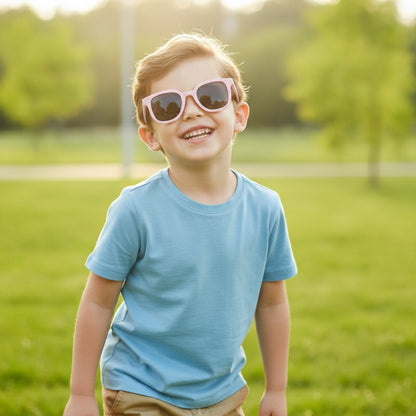 Lunettes De Soleil Enfant Carrées - Rose Mat