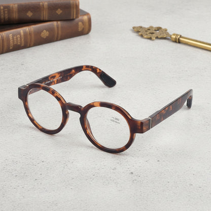 Lunettes de Lecture Vintage - Monture Ronde Épaisse Marron - Pour Hommes et Femmes