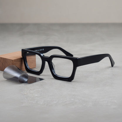 Lunettes De Lecture Carrées Surdimensionnées En Acétate Epais - Anti Lumière Bleu, Pour Hommes Et Femmes