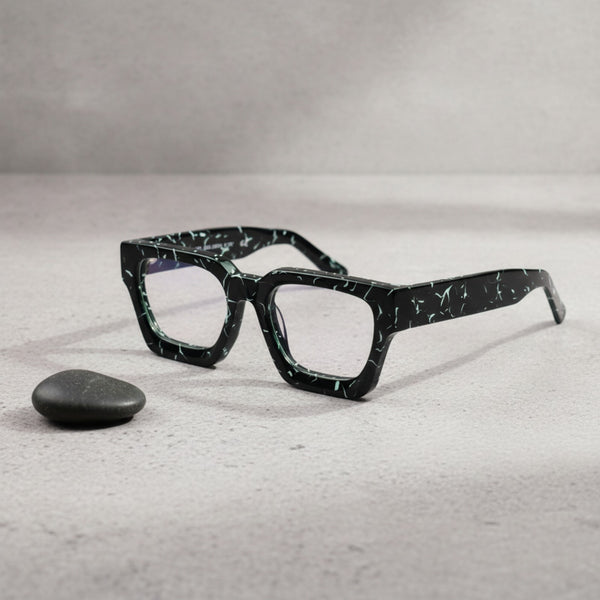 Lunettes De Lecture Carrées Surdimensionnées En Acétate Epais - Anti Lmière - Bleu