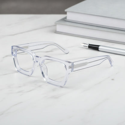 Lunettes De Lecture Carrées Surdimensionnées En Acétate Epais - Anti Lumière Bleu