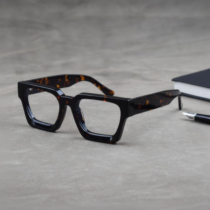 Lunettes De Lecture Carrées Surdimensionnées En Acétate Epais - Anti Lumière Bleu