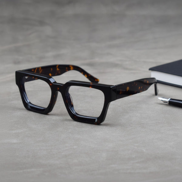 Lunettes De Lecture Carrées Surdimensionnées En Acétate Epais - Anti Lumière Bleu