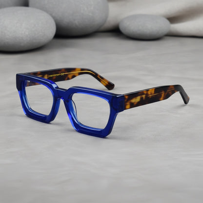 Lunettes De Lecture Carrées Surdimensionnées En Acétate Epais - Anti Lumière Bleu