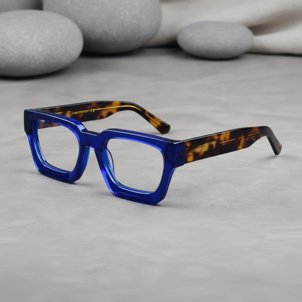Lunettes De Lecture Carrées Surdimensionnées En Acétate Epais - Anti Lumière Bleu