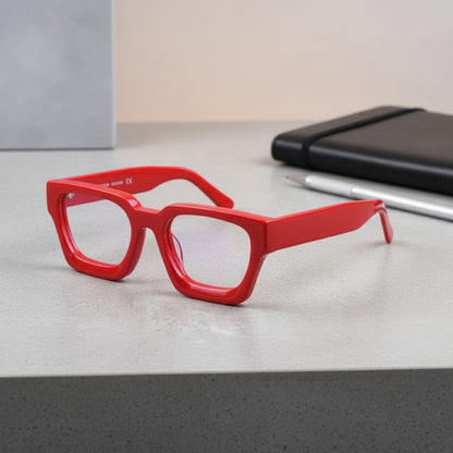 Lunettes De Lecture Carrées Surdimensionnées En Acétate Epais - Anti Lumière Bleu - Ruge