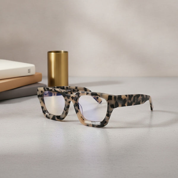 Lunettes De Lecture Carrées Surdimensionnées En Acétate Epais - Anti Lumière Bleu Pour Tout Les Style