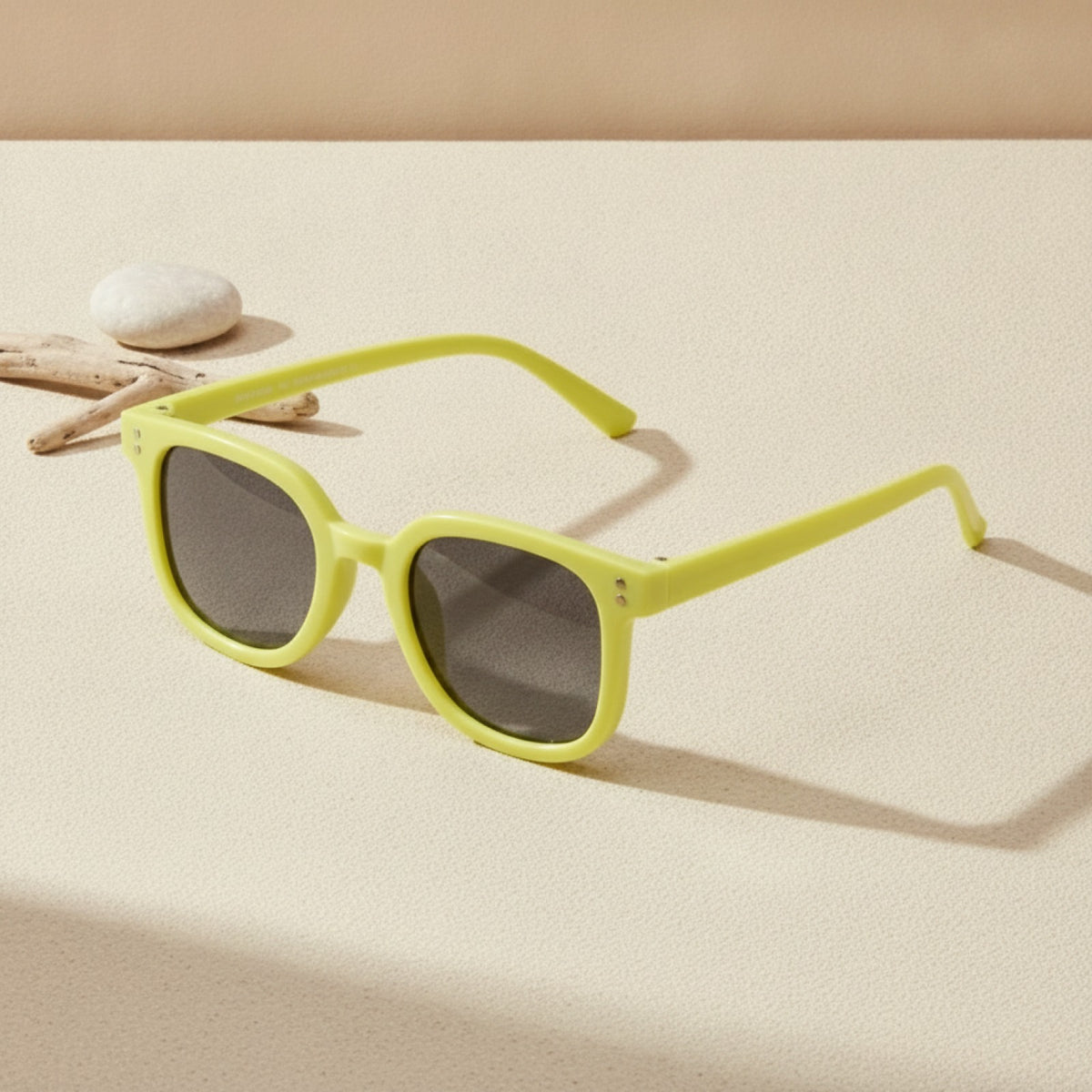 Lunettes De Soleil Carrées Protection UV - Enfant - Stylé Et Tendance - Jaune