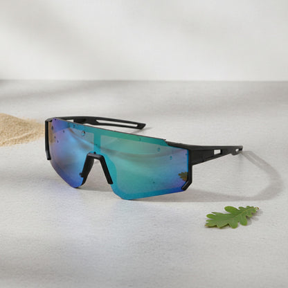 Lunettes de Soleil Cyclisme Enfant Anti-UV Coupe-Vent - Noir Bleu