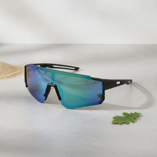 Lunettes de Soleil Cyclisme Enfant Anti-UV Coupe-Vent - Noir Bleu