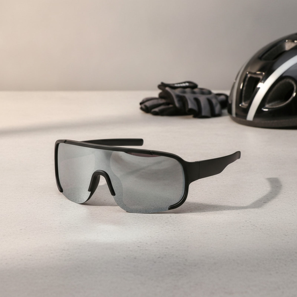 Lunettes de Soleil Cyclisme Enfant - Noir Argenté