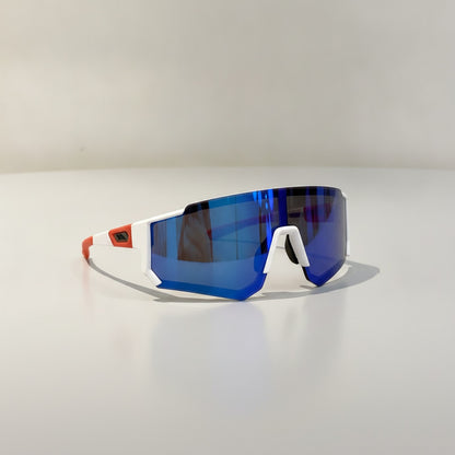 Lunettes de Soleil Cyclisme Enfant - Blanc et Bleu