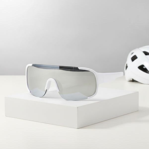 Lunettes de soleil de cyclisme enfant blanc argenté