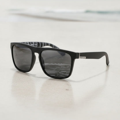 Lunettes De Soleil Carrées Polarisées - Noir