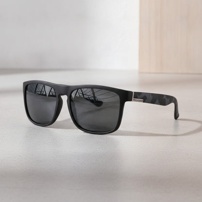 Lunettes De Soleil Polarisées Style Carrées Classiques - Noir