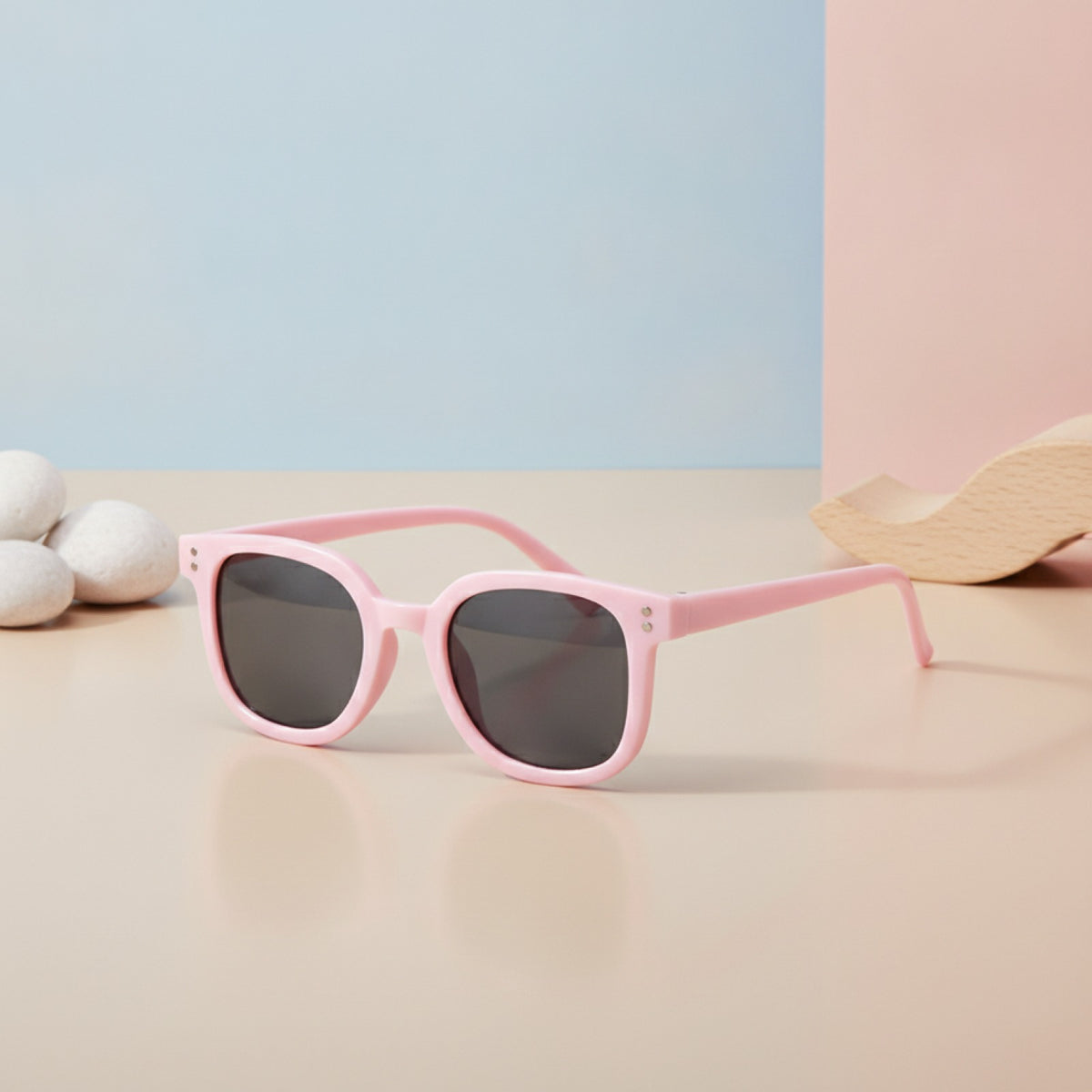 Lunettes de soleil carrées Protection UV pour enfants - Rose tendance
