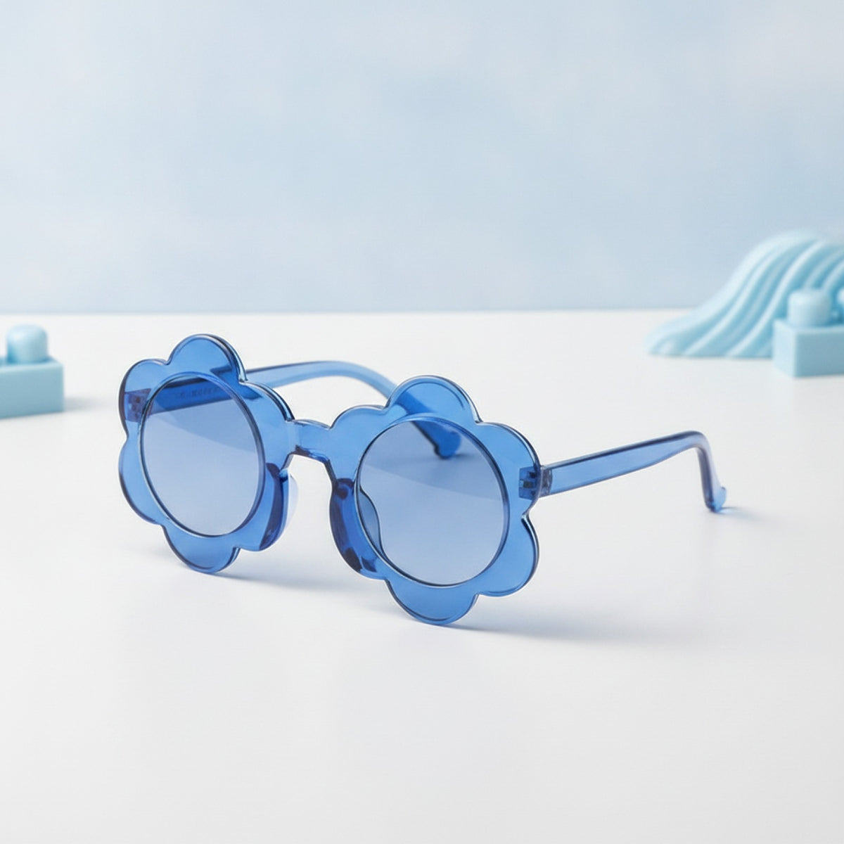Lunettes de soleil carrées tendance pour enfant - Bleu - Protection UV