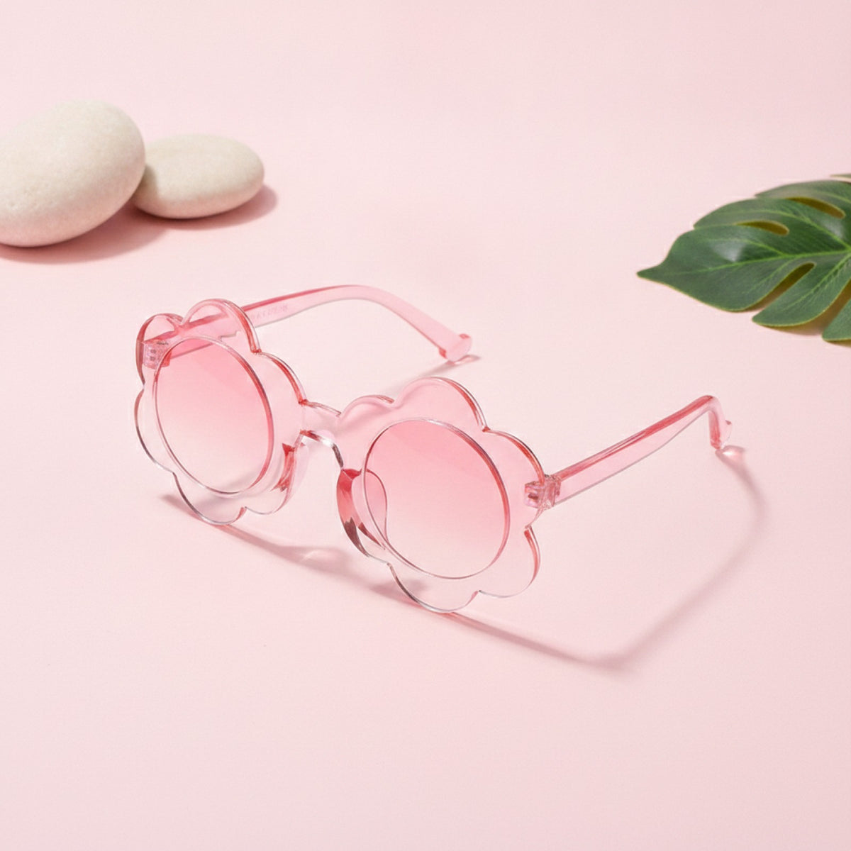 Lunettes de soleil carrées enfant UV - Rose
