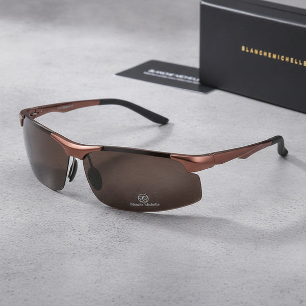 Lunettes De Soleil Polarisées Homme - Aluminium Style Sans Monture