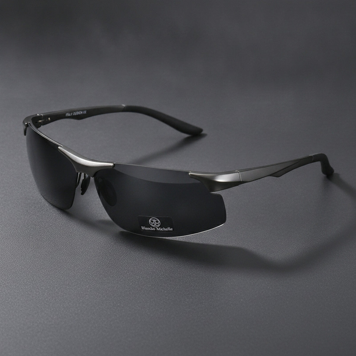 Lunettes De Soleil Polarisées En Aluminium Pour Hommes - Gris Noir