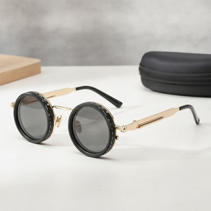 Lunettes de Soleil Polarisées pour Hommes et Femmes - Monture Dorée à Ressort