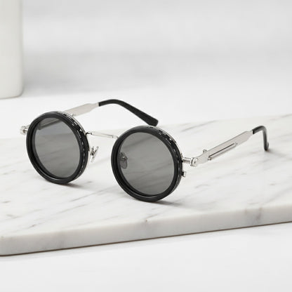 Lunettes de Soleil Polarisées Rondes pour Homme et Femme - Cadre Argenté