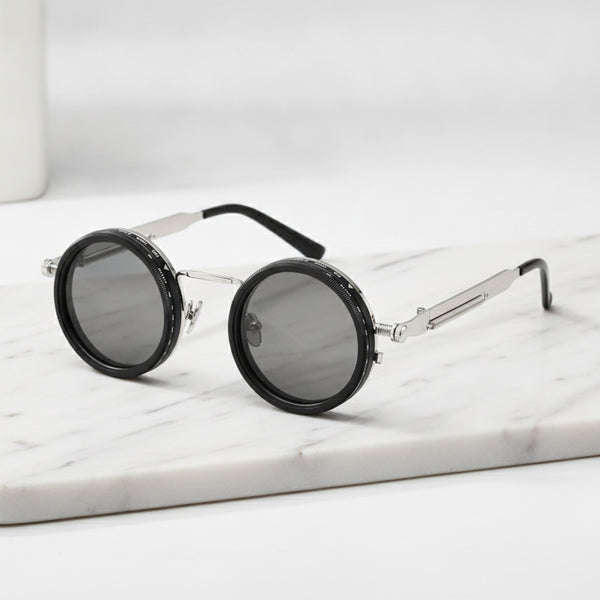 Lunettes de Soleil Polarisées Rondes pour Homme et Femme - Cadre Argenté