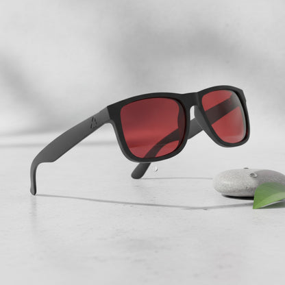 Lunettes De Soleil Polarisées Rectangulaires Pour Hommes Et Femmes - Rose Et Rouge