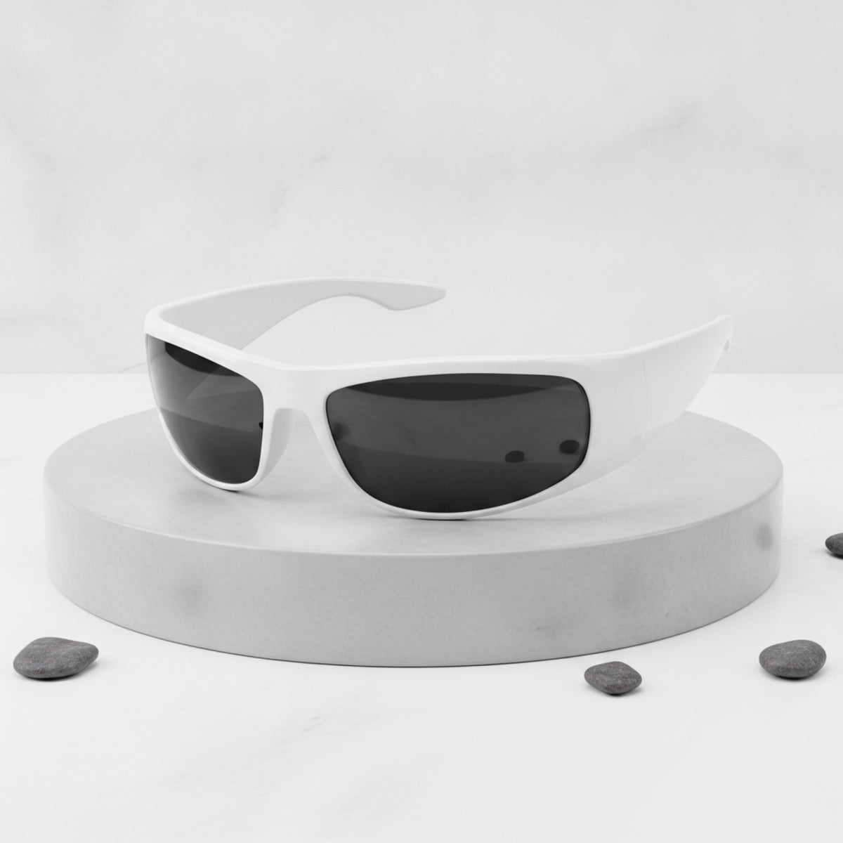 Lunettes De Soleil Rondes Homme - Style Noir Et Blanc