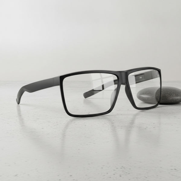 Lunettes De Soleil Sport, Hommes - Monture Ultra légère -Style Surdimensionné - Noir Transparent